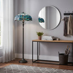 Load image into Gallery viewer, TF Dragonfly Motif Floor Lamp – Vintage Stained-Glass for Living Rooms