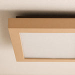 Carica l'immagine nella visualizzazione Galleria, Close detail of cream square metal ceiling lamp frame and diffuser panel