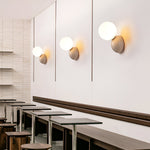 Load image into Gallery viewer, Travertine Round Glass Wall Fixture