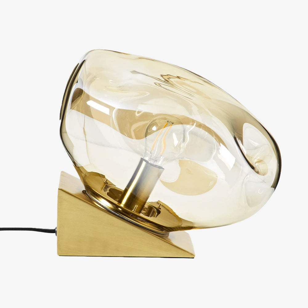 Glissora glazen tafellamp – zachte sculpturale glazen vorm voor woonkamer of slaapkamer