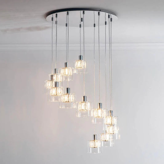Lámpara Colgante de Metal Esculpido Glomara – Iluminación Ambiental Transicional para Dormitorios y Entradas
