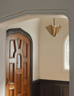 Load image into Gallery viewer, Bellina Radner Pendant Light – Colored Glass Shade with Brass Detail for Modern Spaces
