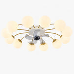 Carica l'immagine nella visualizzazione Galleria, 12 Heads white and gold ceiling fan light