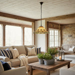 Load image into Gallery viewer, TF Jamelia Vintage Floral Stained Glass Dome Pendant Light for Dining Rooms