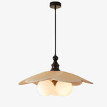 Bild in die Galerieansicht laden, Orrise Vintage Inspirierter 3-Licht Hängender Kronleuchter - Holz, Metall und Stoffakzente Heimbeleuchtung