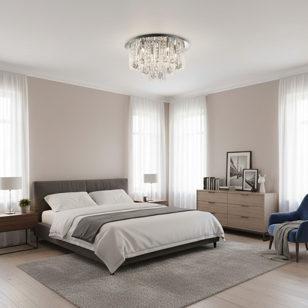 Plafonnier Virelis 8 Light Twist Tubes – Design Moderne en Cristal pour Salles à Manger ou Salons