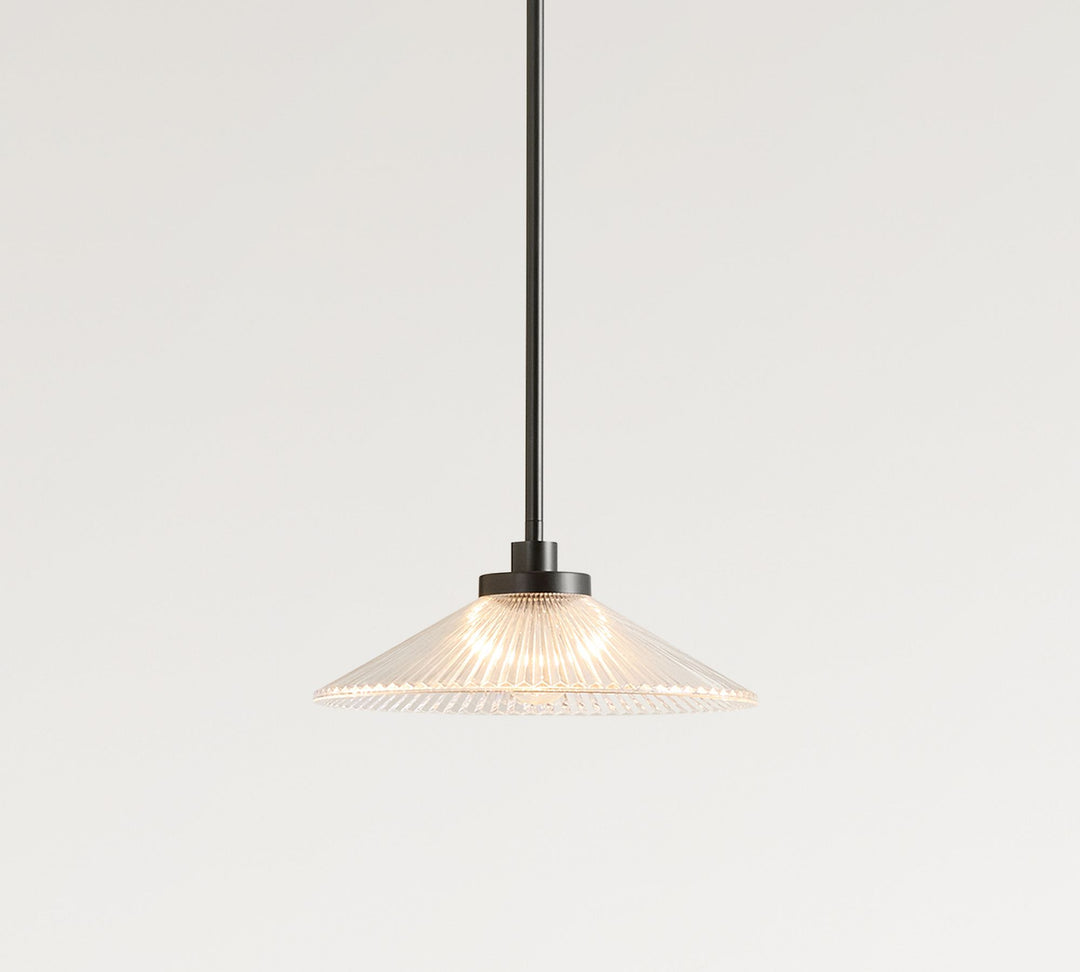 Bravira Ribbed Glass Pendant Light - Elegant Kitchen Island Lamp