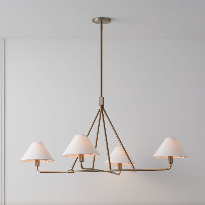 Diora Pendant Light -  Modern Metal Fixture with Linen Shades