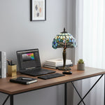 Load image into Gallery viewer, TF Dragonfly Hand-Cut Table Lamp – Vintage Stained Glass for Bedroom or Living Room