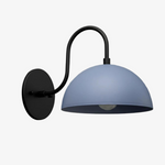 Load image into Gallery viewer, Curva Metal  Industrial Wall Sconce - Curved Brass Arm - Hammered Dome Light Fixture
