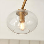 Afbeelding laden in galerijweergave, Bublaris Bubble-Glass Semi-Opbouw Plafondlamp - Gebogen Messing Armen voor Woonkamer of Gang