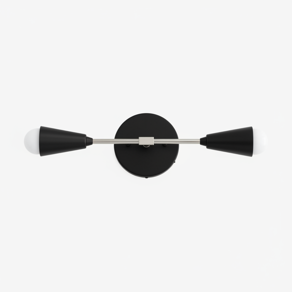 Mobilux Dual-Light Linear Mid-Century Vanity Wall Light for Bathroom & Mirror