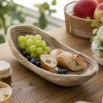 Afbeelding laden in galerijweergave, Distressed Paulownia Wood Boat-Shaped Serving Tray scene 5