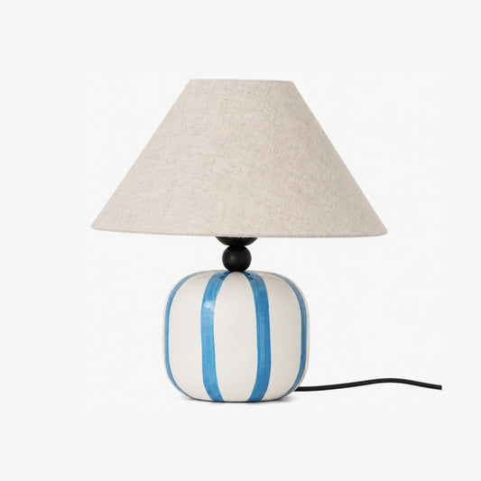 Lampe de table en céramique Ceruna avec abat-jour en tissu – Luminaire moderne minimaliste pour lecture ou salon