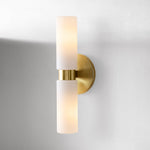 Load image into Gallery viewer, Rivora Fluted Glass Double Short Sconce - Indoor Outdoor Wall Light Elegance
