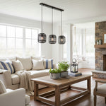 Charger l’image dans la visionneuse de la galerie, Lampe suspendue réglable en bambou Yumeko - Plafonnier à cage naturelle parfait pour les salons et salles à manger