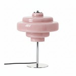 Afbeelding laden in galerijweergave, Koloro Glass Table Lamp - Retro Tiered Design with Chrome Base
