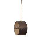 Cargar imagen en el visor de la Galería, Coffee Brown small leather cylinder pendant light