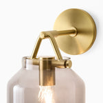 Load image into Gallery viewer, Hanton Modern Minimalist Brass and Glass Sconce – Damp Rated for Bathrooms
