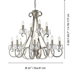 Bild in der Galerieansicht laden, Talonis Kristall-Kronleuchter - Traditioneller Kerzenstil aus Messing und Nickel für Wohnzimmer und Esszimmer