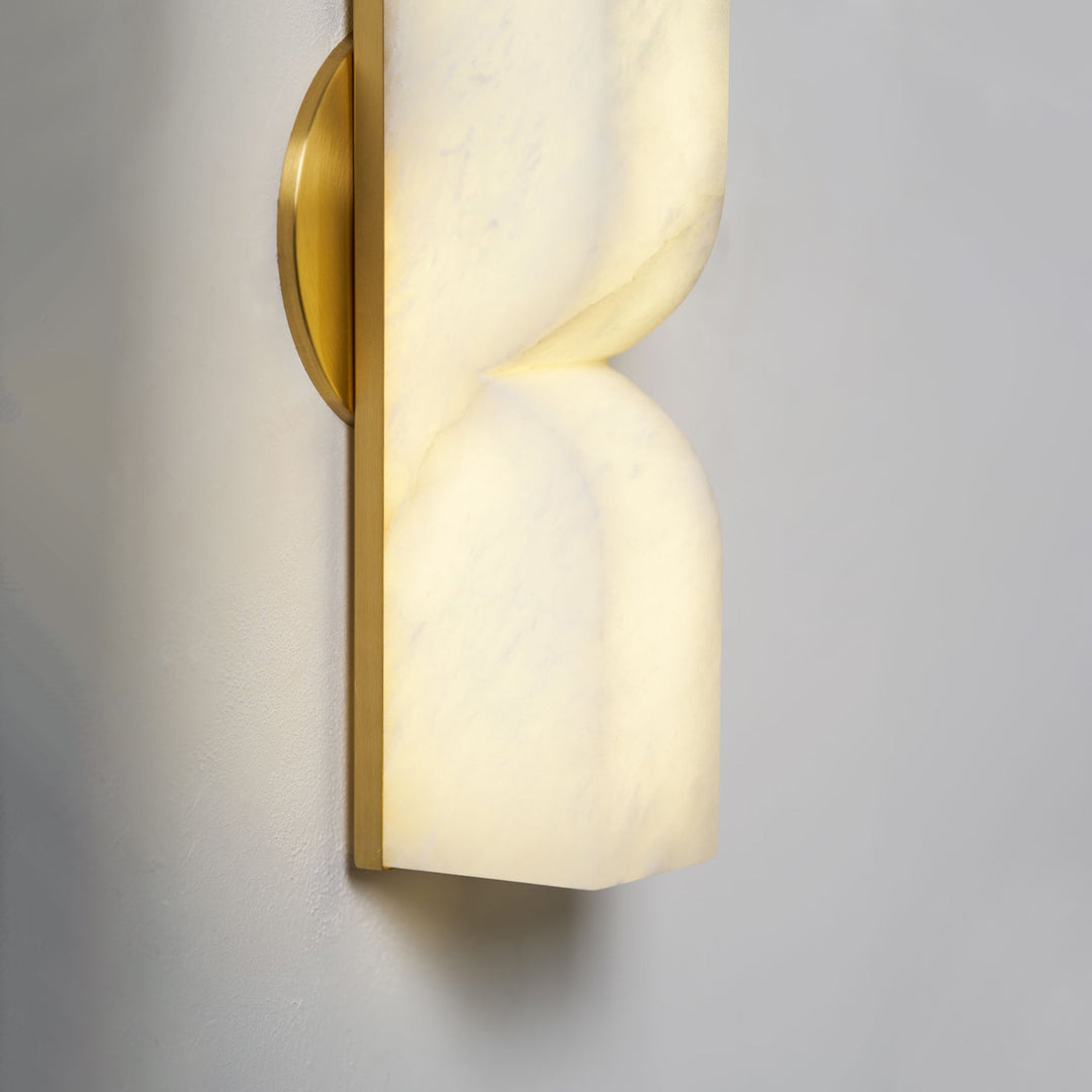 Rechteckige Alabaster-Wandleuchte