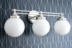 Load image into Gallery viewer, Glorica Glass Contemporary Vanity Light - 3 Light Globe Bathroom Fixture Opal Glass
