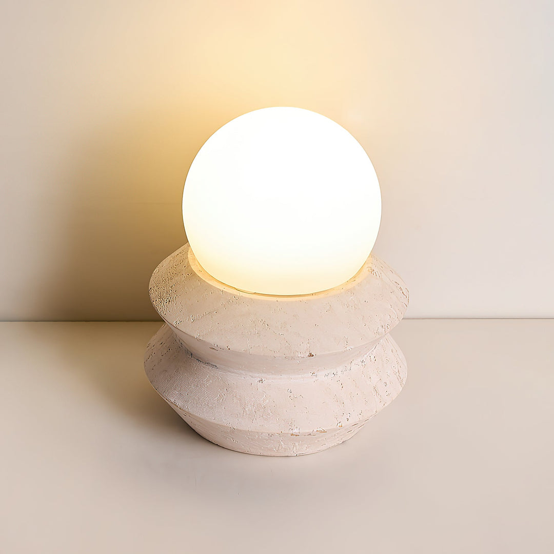Fin Travertin Tischleuchte (Eingebauter Akku)