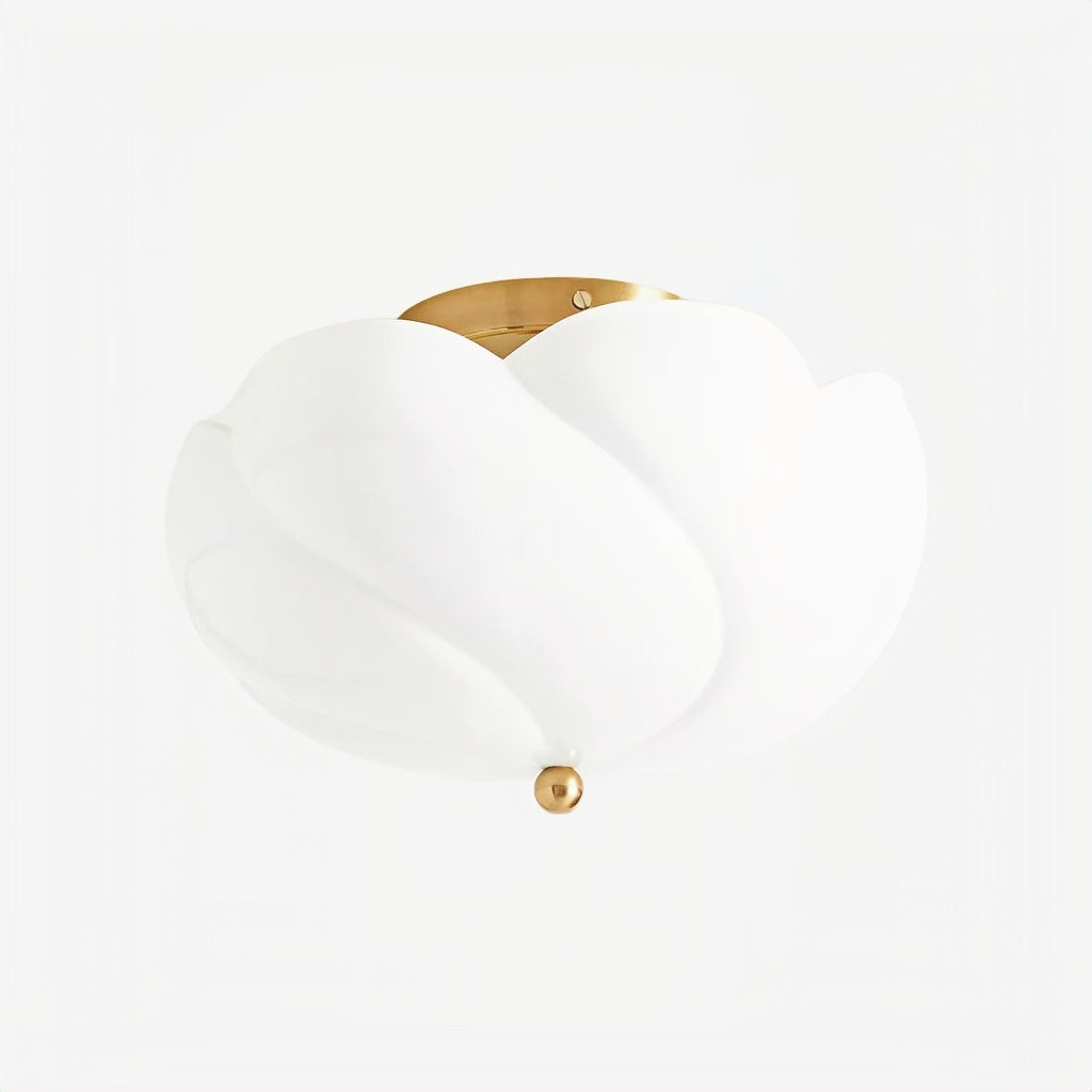 Modo Ceiling Light –Minimalist Glass Shade with Sleek Brass Frame for Dining Room or Office