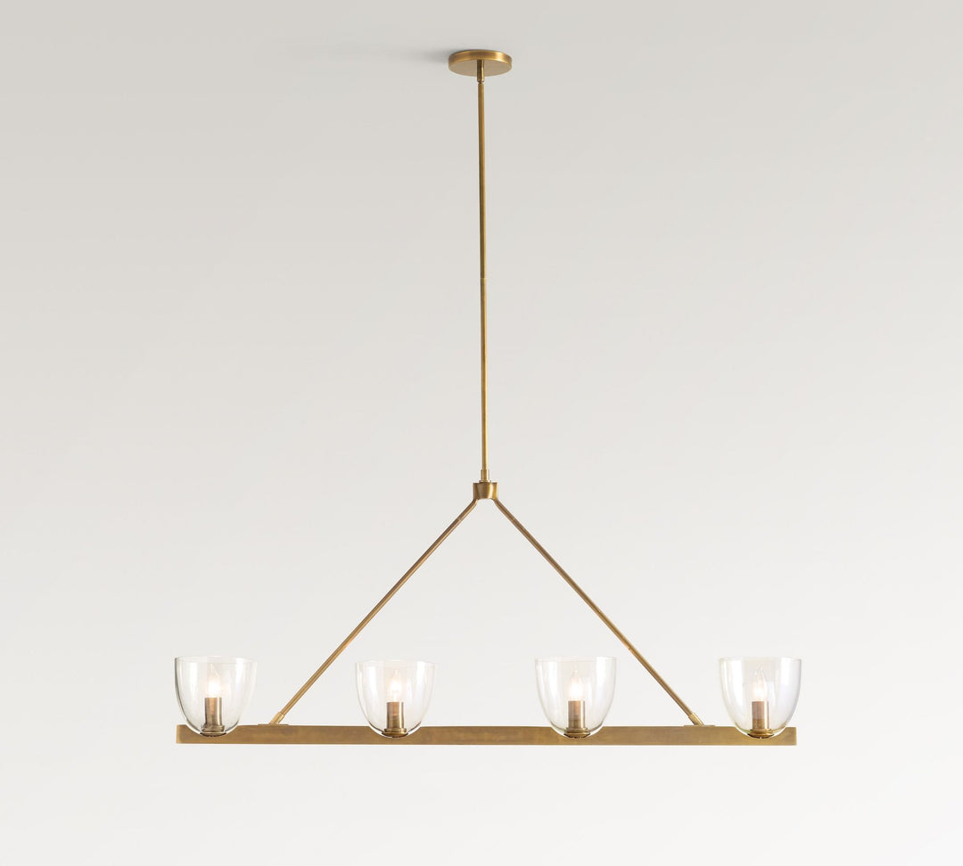 Auria Hand-blown Glass Metal Chandelier - Contemporary Brass Design