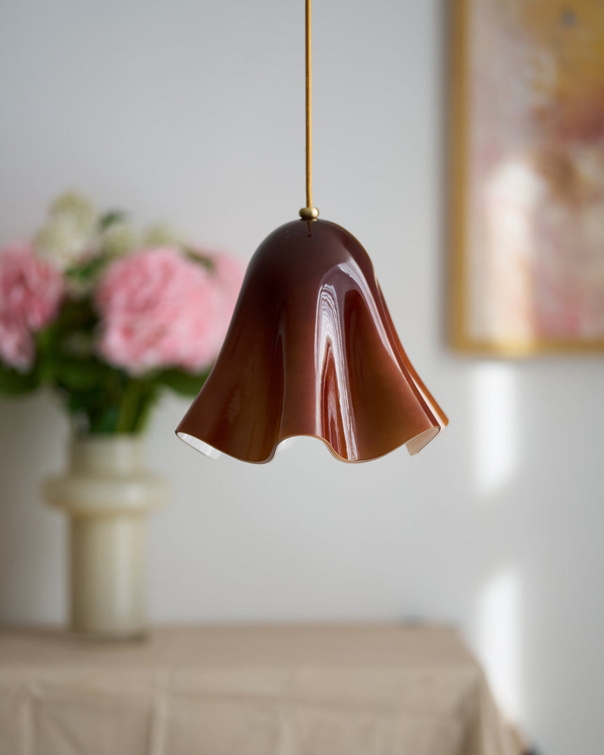 Bellina Artistic Glass Pendant Light - Modern Bloom Inspired Hanging Ceiling Lamp