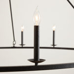 Load image into Gallery viewer, Rowan Modern Wagon Wheel Round Chandelier - Industrial Farmhouse Iron Lighting Fixture
