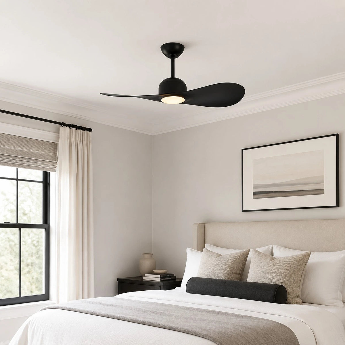 Black finish bedroom scene