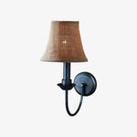 Carica l'immagine nella visualizzazione Galleria, Antique brass wall sconce with A linen shade