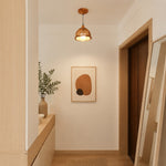 Afbeelding laden in galerijweergave, Retro woven pendant light in a wood toned hallway