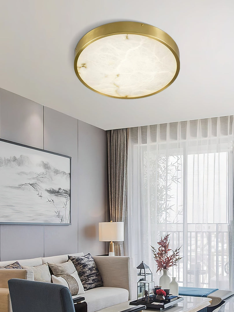 Geometryczna lampa sufitowa wpuszczana z alabastru