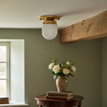 Load image into Gallery viewer, Opalume White Opal Glass Bulb-Globe Flush-Mount Ceiling Light for Entry &amp; Living Room
