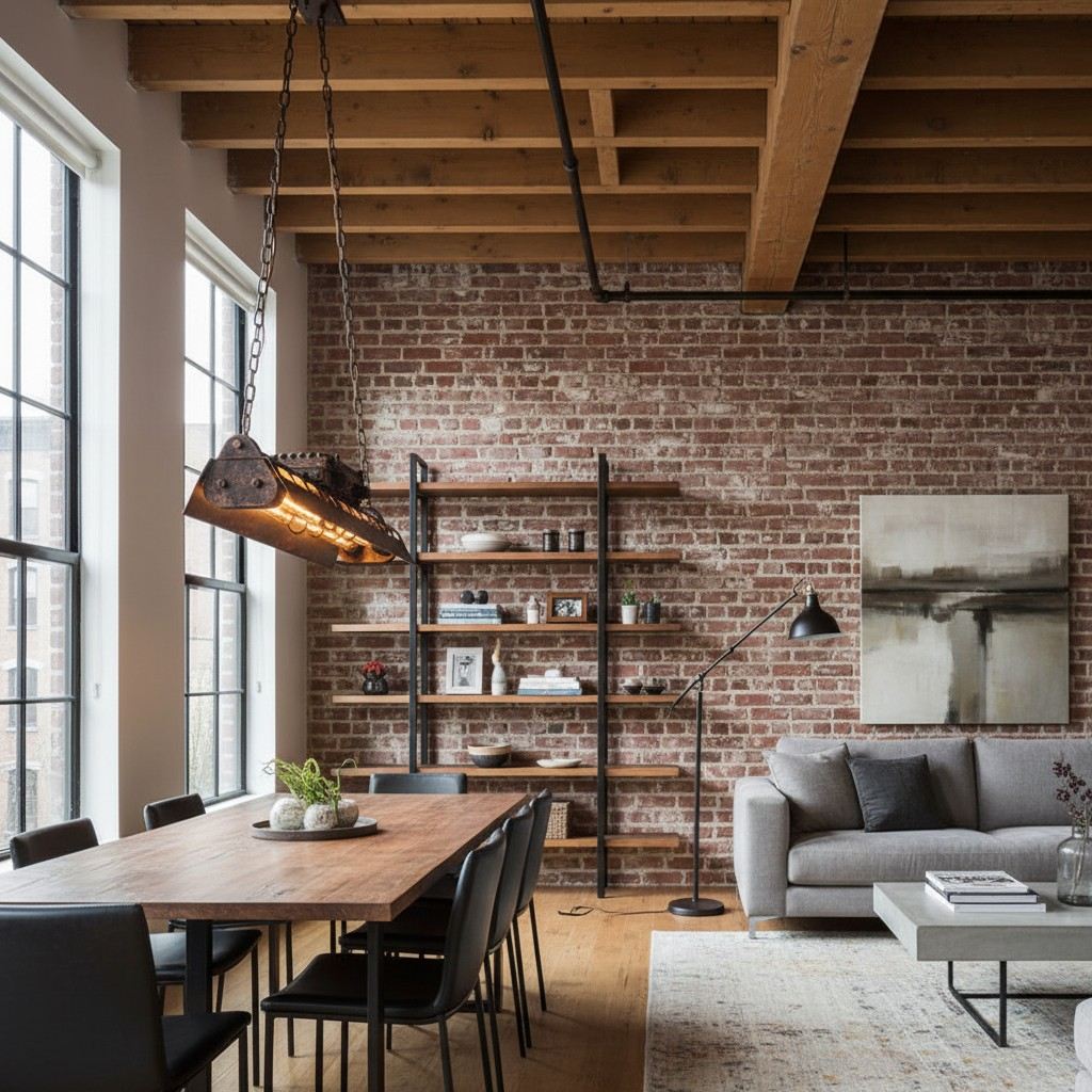 Industrax Steampunk  Linear Chandelier - Vintage Metal Frame Lighting for Dining or Living Room