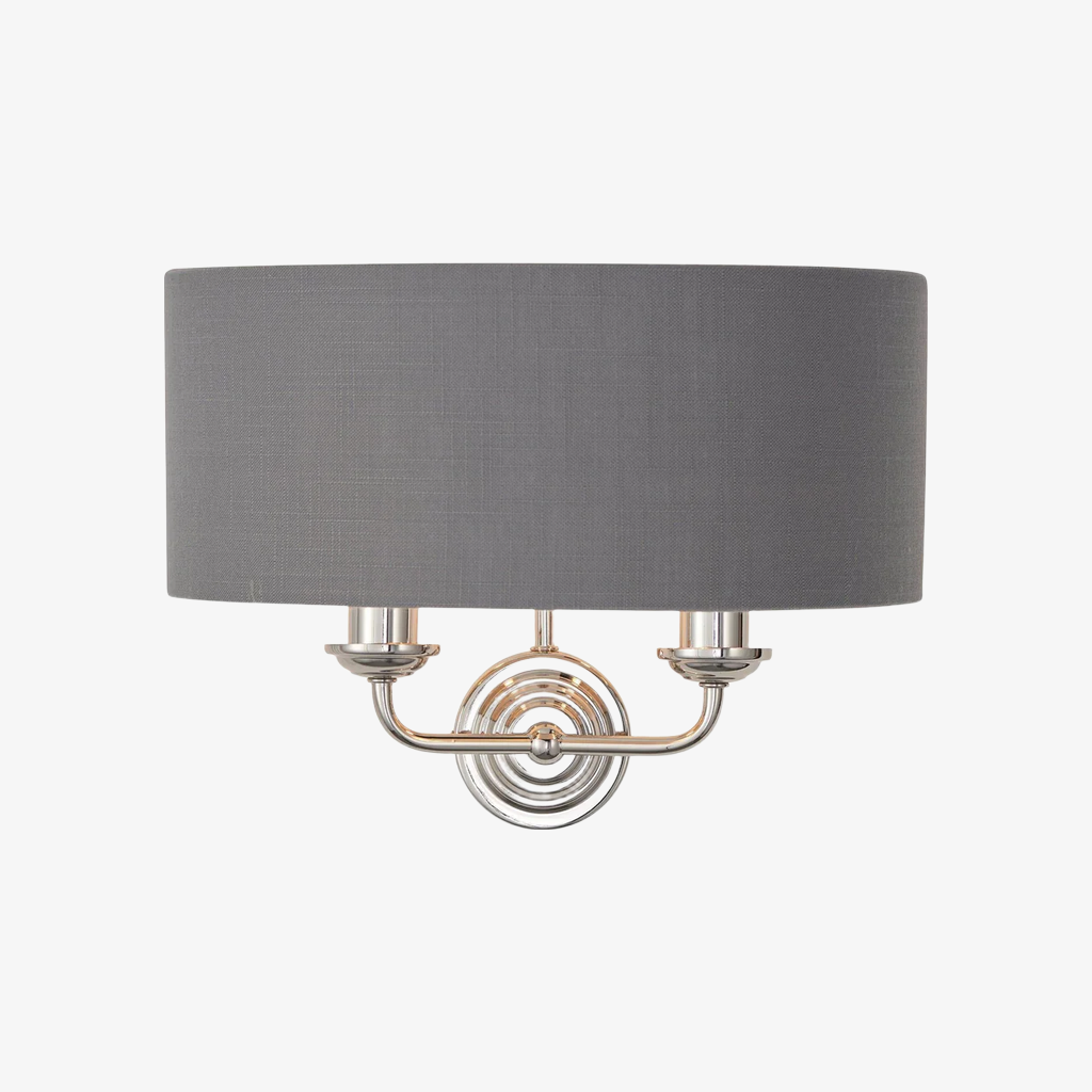 Tela Classic wandlamp met stoffen kap – elegante metalen afwerking wandlamp voor woonkamer / slaapkamer