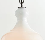 Load image into Gallery viewer, Lawson Glass Pendant Light - Recycled &amp; Milk Glass with Bronze Accent
