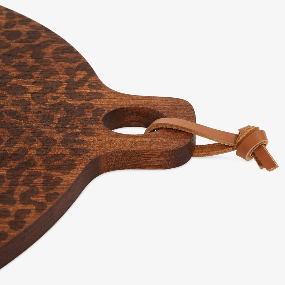 Lepwood Premium Schneide- und Servierbrett aus Sapele-Holz mit Leopardenmuster für Tischdekoration und Unterhaltung