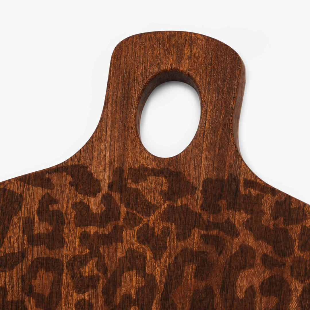 Lepwood Premium Schneide- und Servierbrett aus Sapele-Holz mit Leopardenmuster für Tischdekoration und Unterhaltung