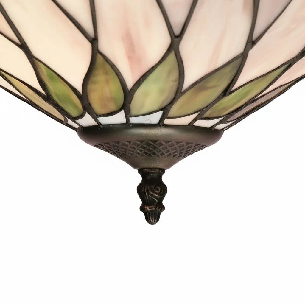 TF Hutchinson Tiffany Deckenleuchte mit Mackintosh-Rose für Wohn- und Esszimmer