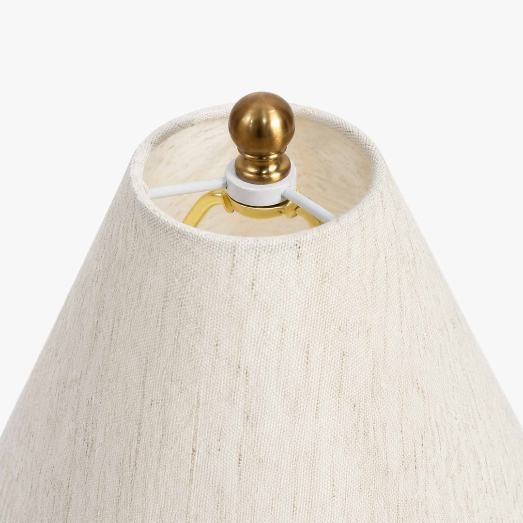 Ceruna Keramiktischlampe – Verjüngter Leinen-Schirm mit Wachsresistenz für Schlafzimmer