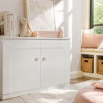 Cargar imagen en el visor de la Galería, Blush pink cabinet knobs in a bright bedroom