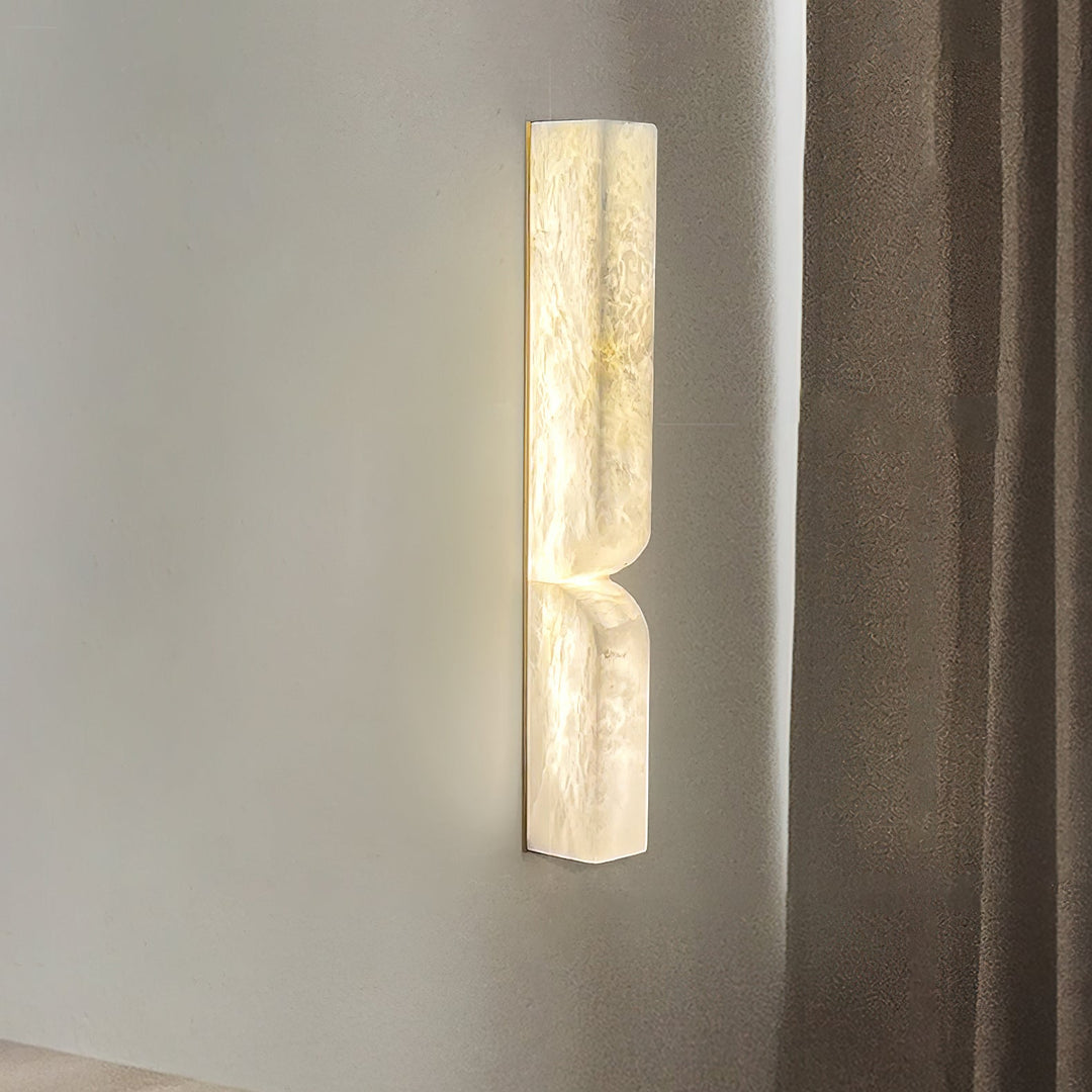 Rechteckige Alabaster-Wandleuchte