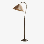 Bild in die Galerieansicht laden, Veslin Elegant Floral Gooseneck Floor Lamp - Floral Linen Shade Lamp for Living Room