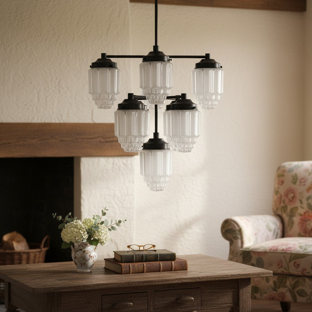 Tierlux Glass Multi-Tiered Glass Modern Pendant for Living & Dining