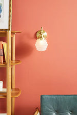 Afbeelding laden in galerijweergave, Capigia glazen metalen wandlamp voor badkamer - moderne badkamerverlichting met elegante stijl
