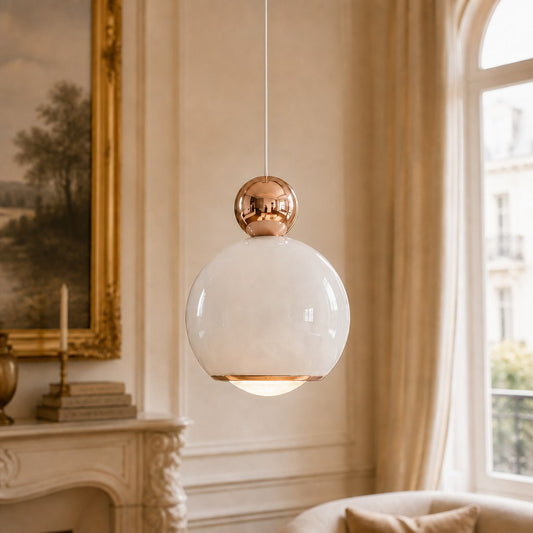 Lámpara colgante estilo crema Glintap – Lámpara colgante ajustable con LED táctil tricolor