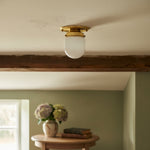 Load image into Gallery viewer, Opalume White Opal Glass Bulb-Globe Flush-Mount Ceiling Light for Entry &amp; Living Room
